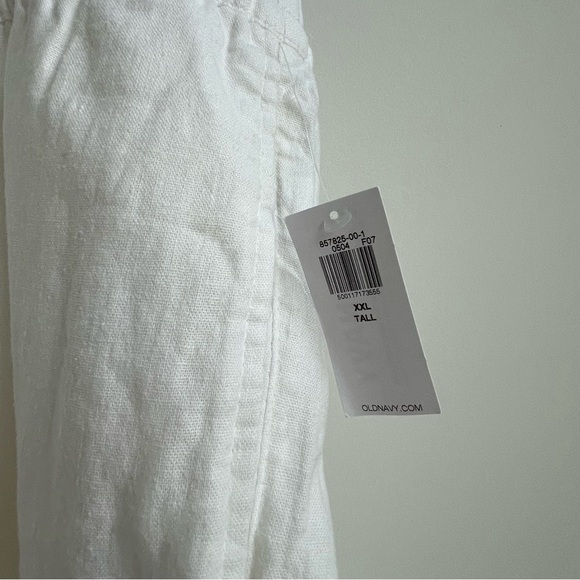 New Old Navy High Rise Linen Blend Straight Pants Comfort XXL TALL White Beach - Picture 7 of 14